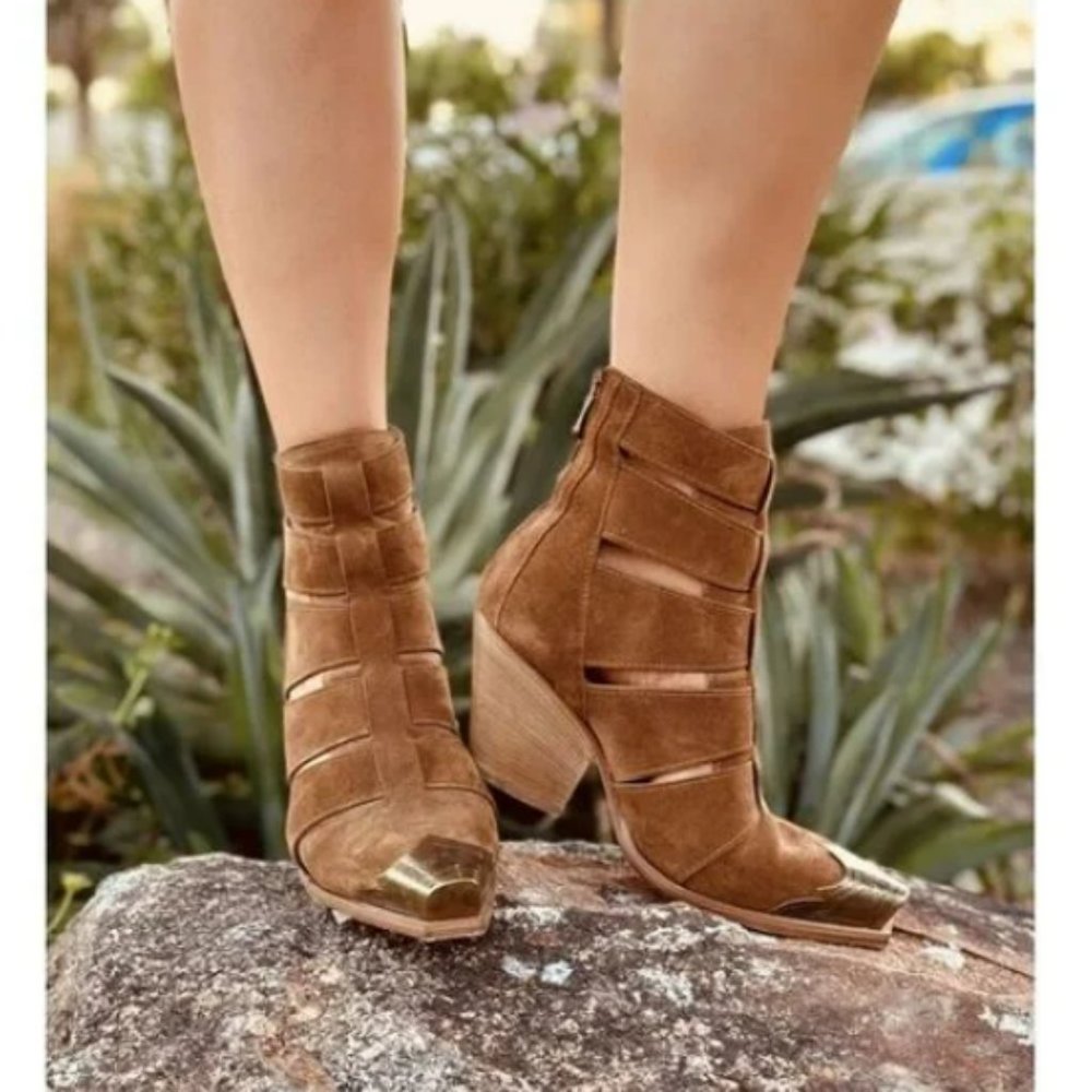 Free People Brayden Fisherman Bootie (Women) Size 9 Sienna Brown